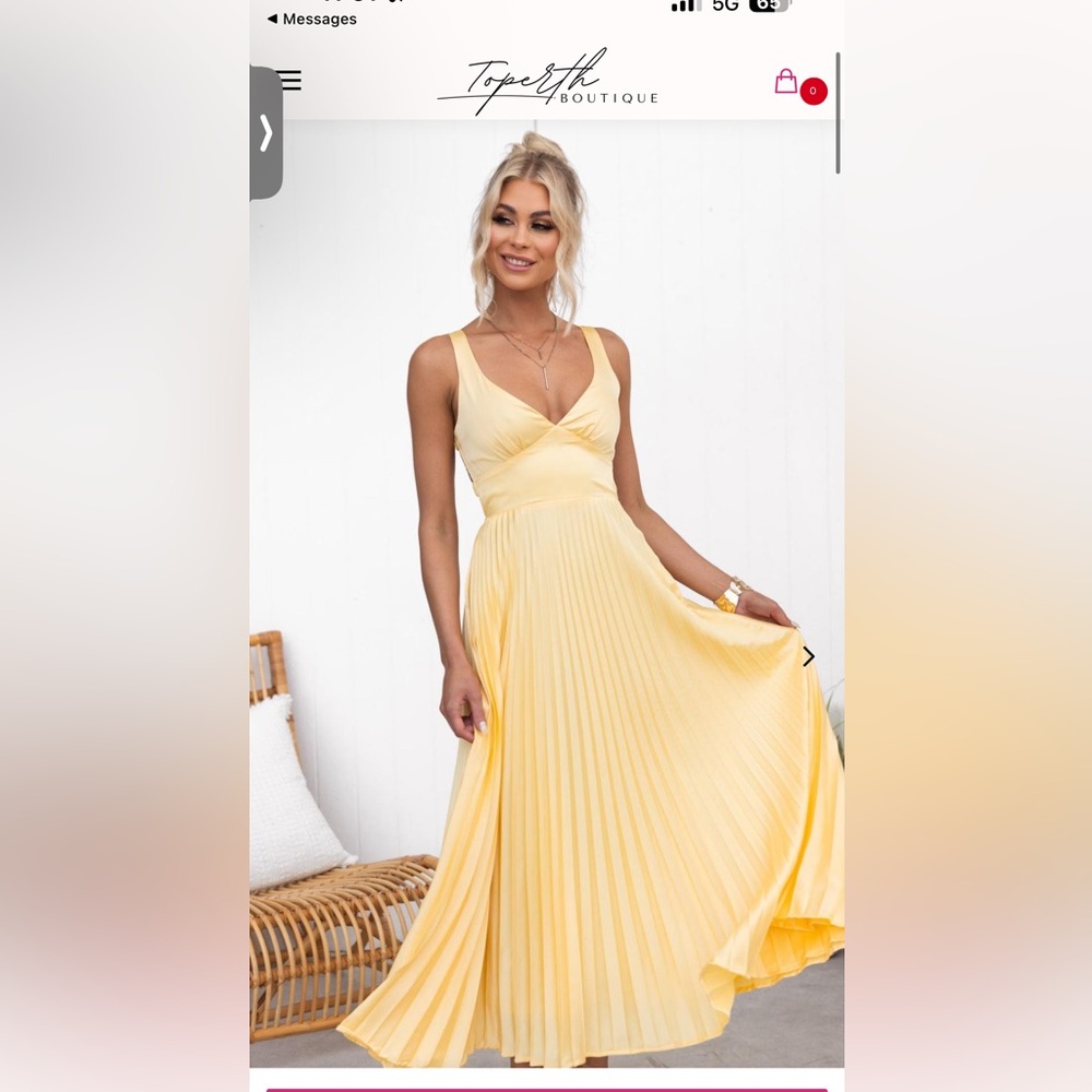 Yellow Pleated Wrap Maxi Dress for Weddings